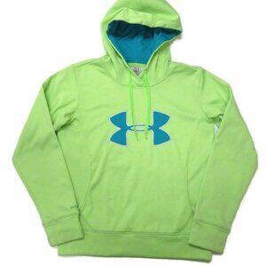 Under Armour Hoodie Storm Big Logo Twist Yellow Womens Small‎ Semi Fitted